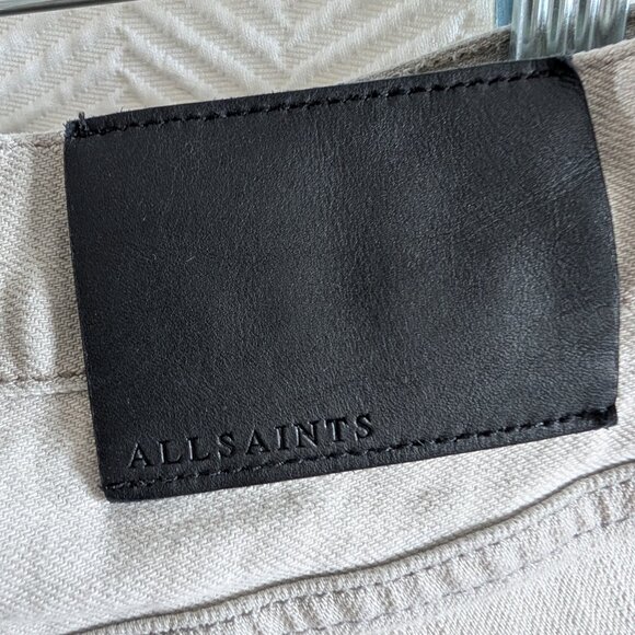 ALLSAINTS Men's Cigarette skinny-fit stretch-denim jeans Light Gray Size 30 - Picture 5 of 12